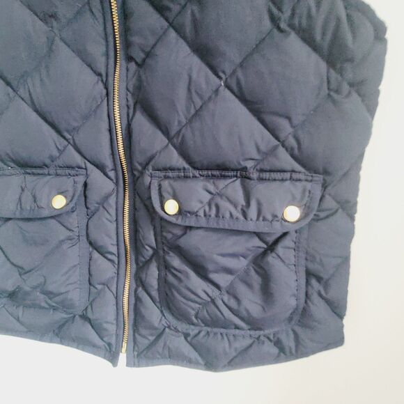 J. Crew Womens Down Filled Quilted Puffer Vest Jacket Size M Navy Blue - Picture 4 of 12